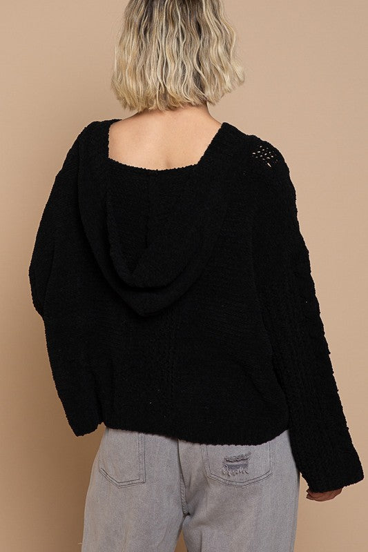 V Neck Twisted Crop Knit Sweater