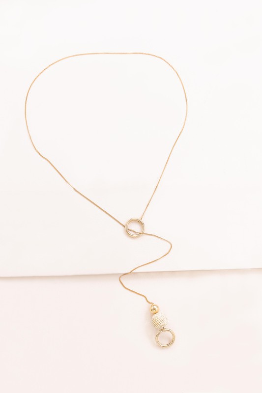 Woven Wicker Orb Pull Chain Necklace
