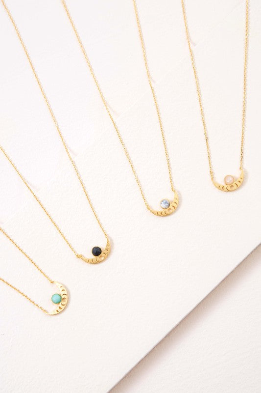 Dainty Stone and Gold Boho Necklace