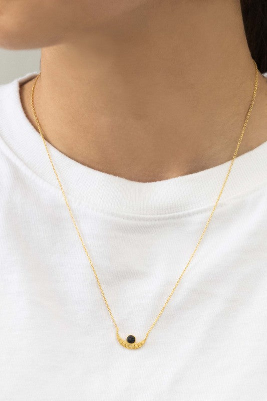 Dainty Stone and Gold Boho Necklace