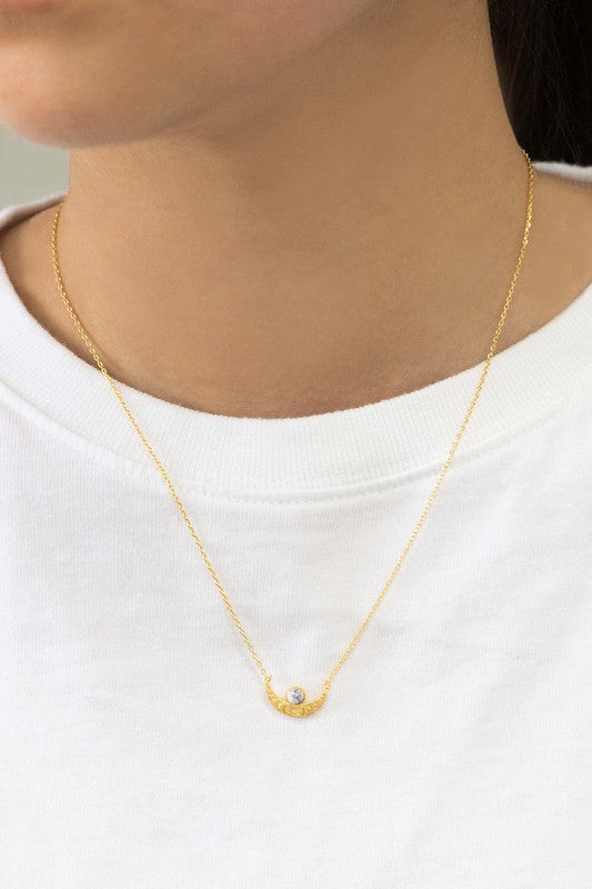 Dainty Stone and Gold Boho Necklace