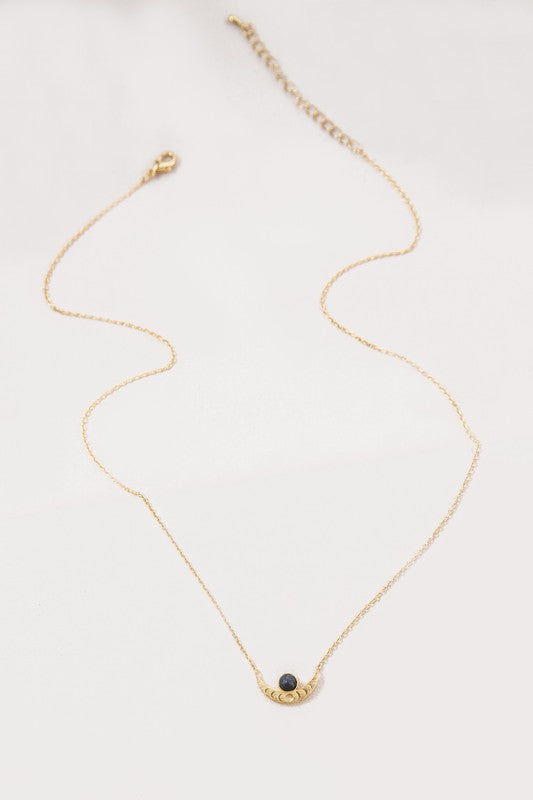Dainty Stone and Gold Boho Necklace