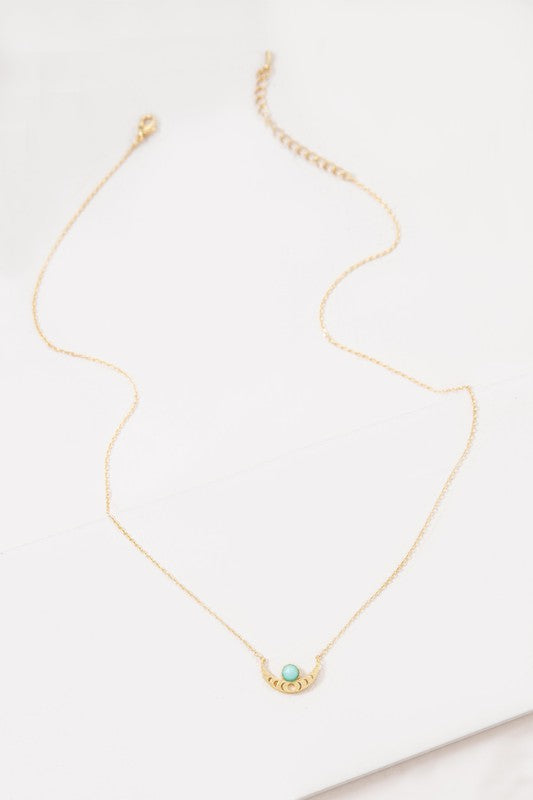 Dainty Stone and Gold Boho Necklace