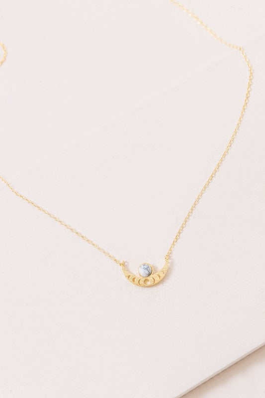 Dainty Stone and Gold Boho Necklace