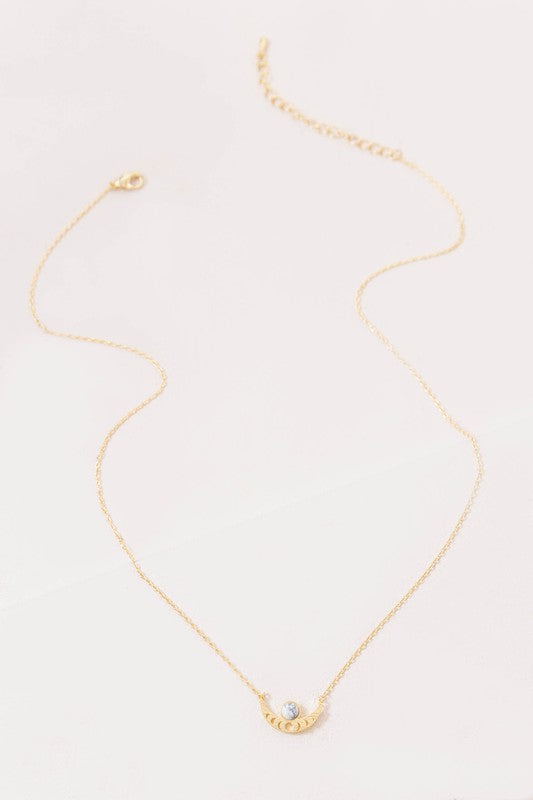 Dainty Stone and Gold Boho Necklace