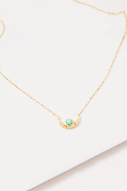 Dainty Stone and Gold Boho Necklace
