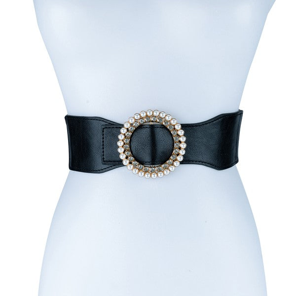 Pearl and Rhinestone Buckle Belt