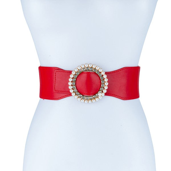 Pearl and Rhinestone Buckle Belt
