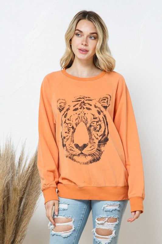 French Terry Tiger Studded Sweatshirt