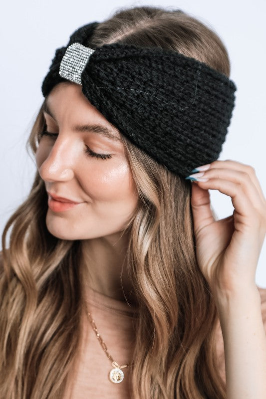 Rhinestone Knit Winter Headband