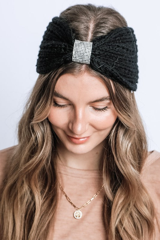 Rhinestone Knit Winter Headband