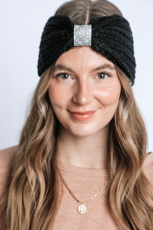 Rhinestone Knit Winter Headband