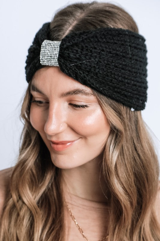 Rhinestone Knit Winter Headband