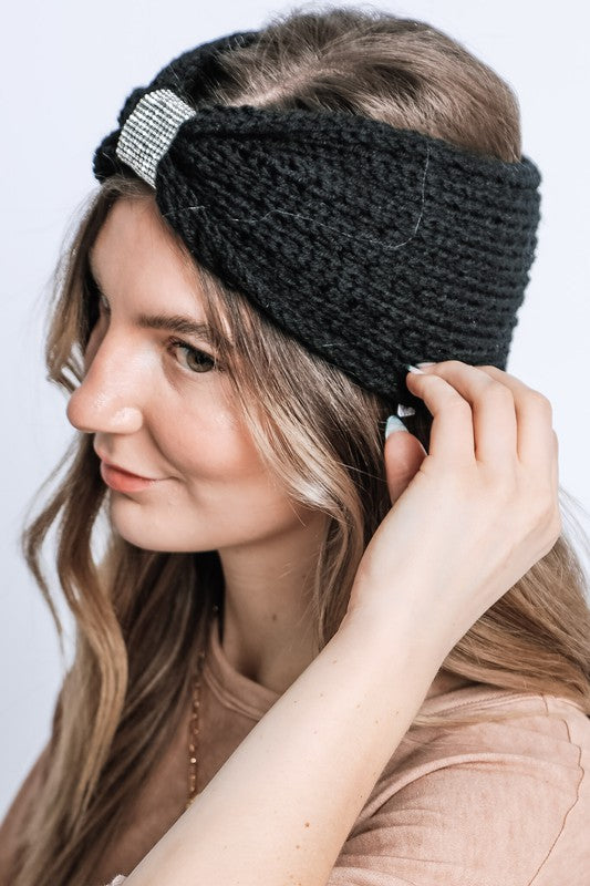 Rhinestone Knit Winter Headband
