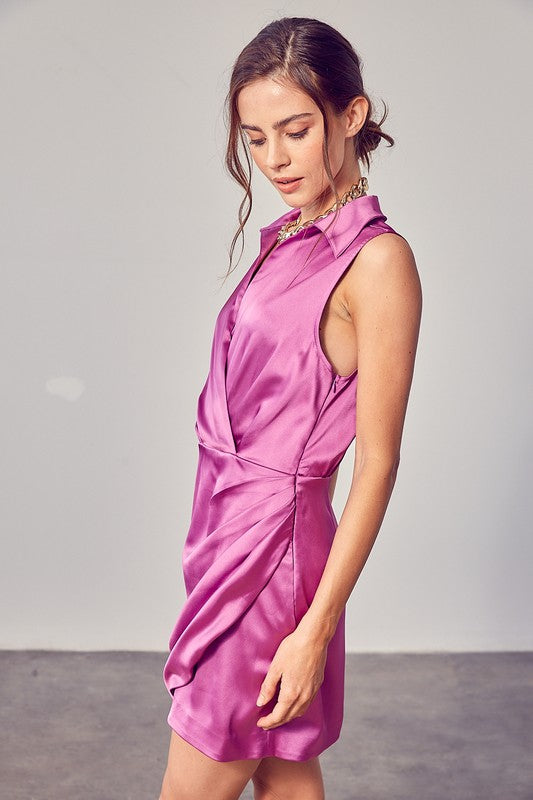 Collared Wrap Dress