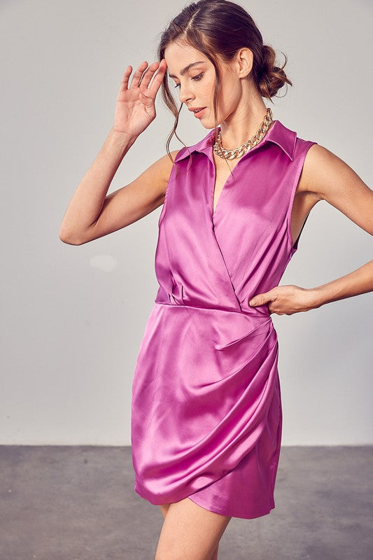 Collared Wrap Dress