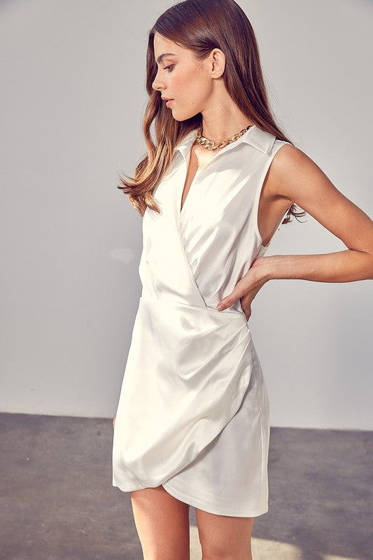 Collared Wrap Dress
