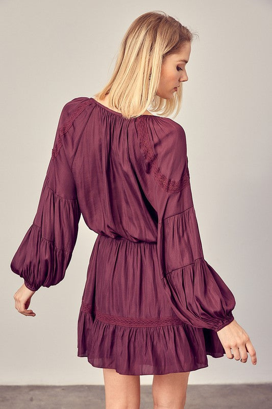 Lace Trim Woven Dress