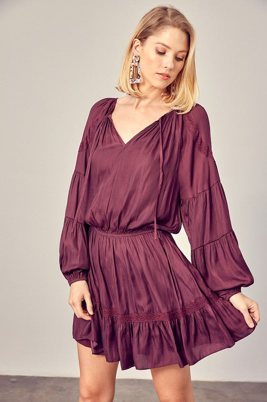 Lace Trim Woven Dress