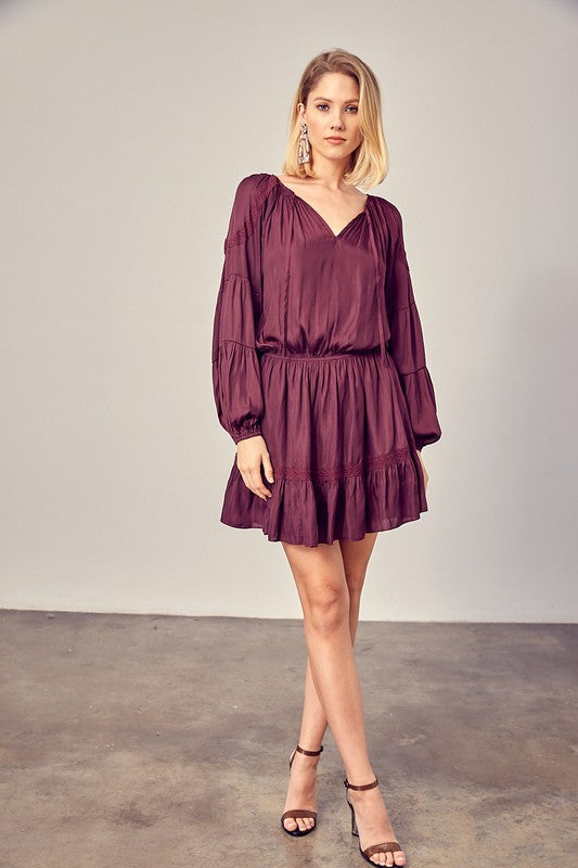 Lace Trim Woven Dress