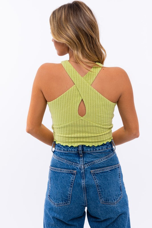 Cross Crop Tank Top