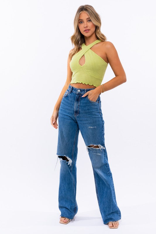 Cross Crop Tank Top