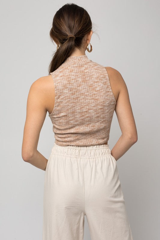 Sleeveless Mock Neck Top