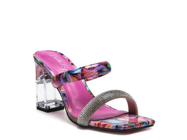 Krypton Clear Block Heel Slides