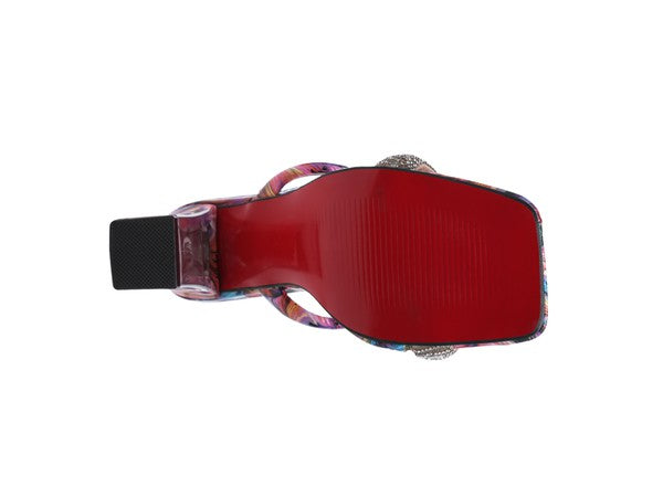 Krypton Clear Block Heel Slides