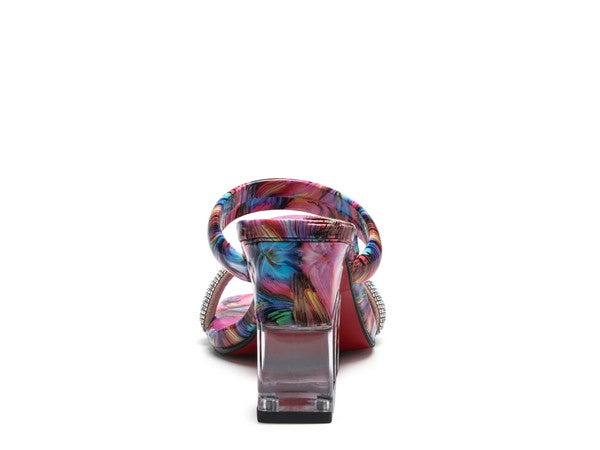 Krypton Clear Block Heel Slides