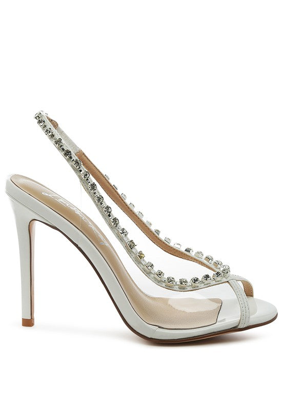 Camarine Clear Stiletto Sling-backs