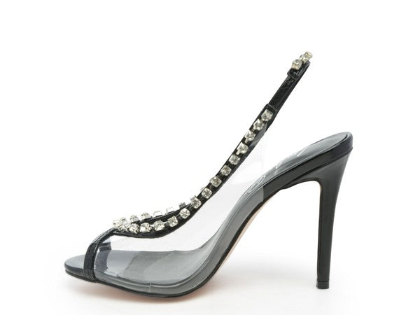 Camarine Clear Stiletto Sling-backs