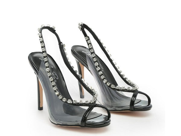 Camarine Clear Stiletto Sling-backs