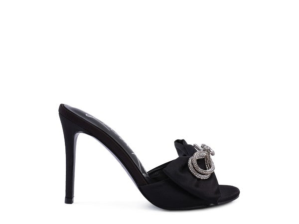 Crystal Bow Heeled Sandals