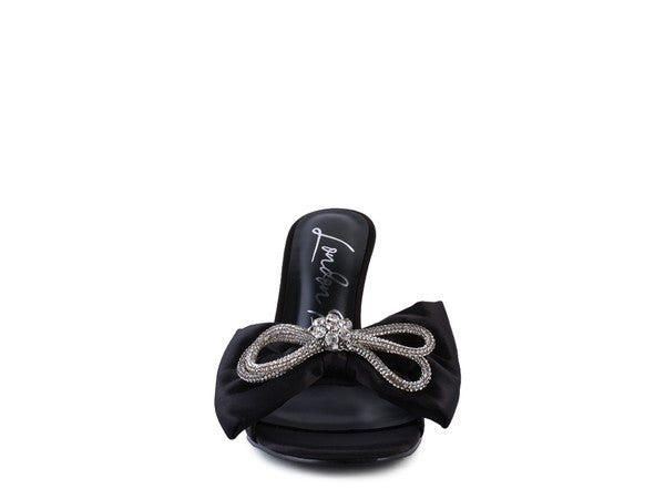 Crystal Bow Heeled Sandals