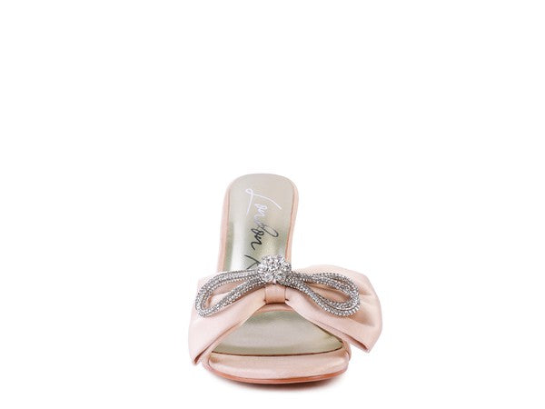 Crystal Bow Heeled Sandals
