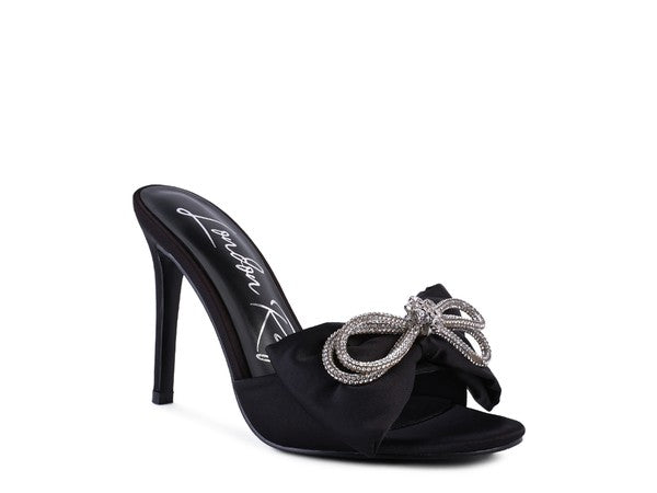 Crystal Bow Heeled Sandals