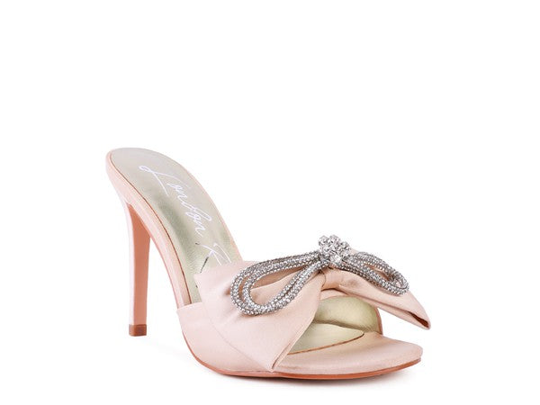 Crystal Bow Heeled Sandals