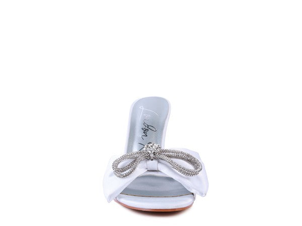 Crystal Bow Heeled Sandals