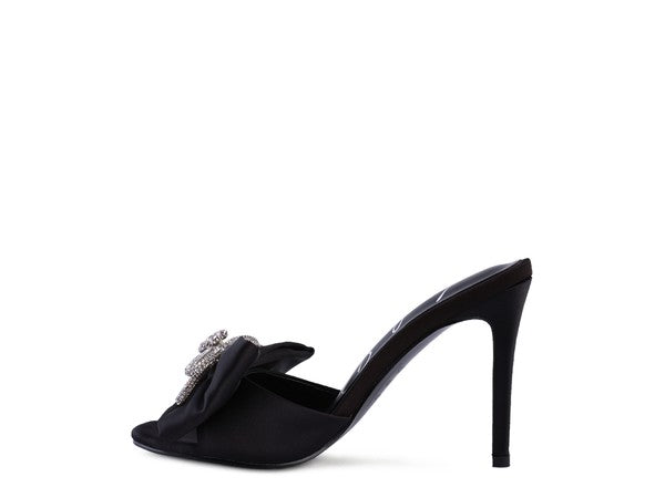 Crystal Bow Heeled Sandals