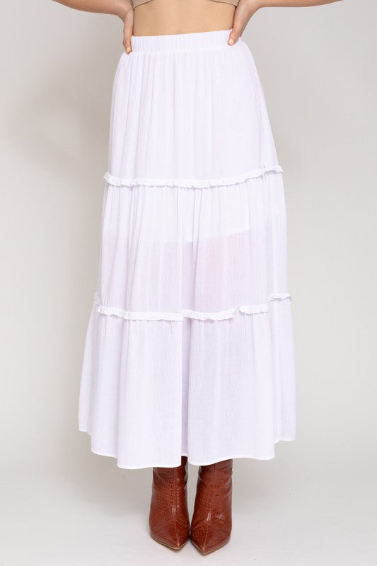 Tiered Midi Skirt