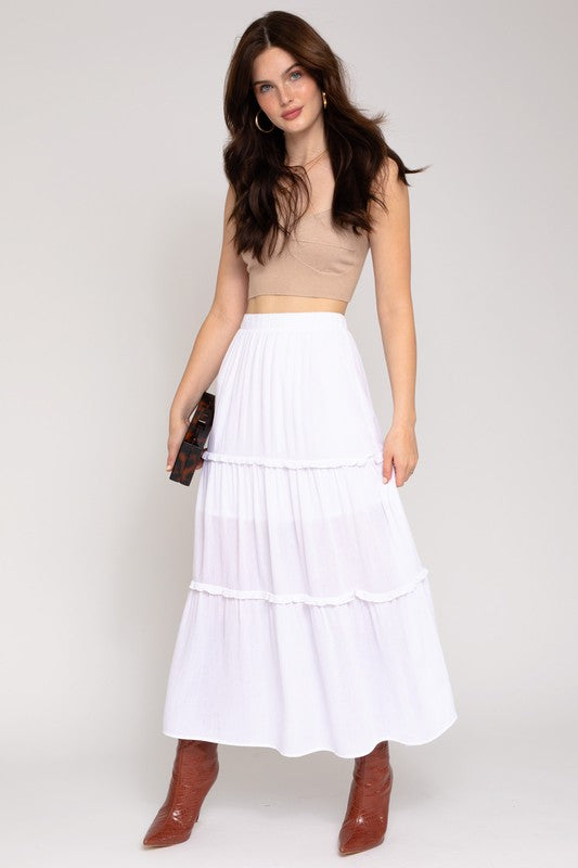 Tiered Midi Skirt