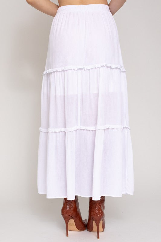 Tiered Midi Skirt