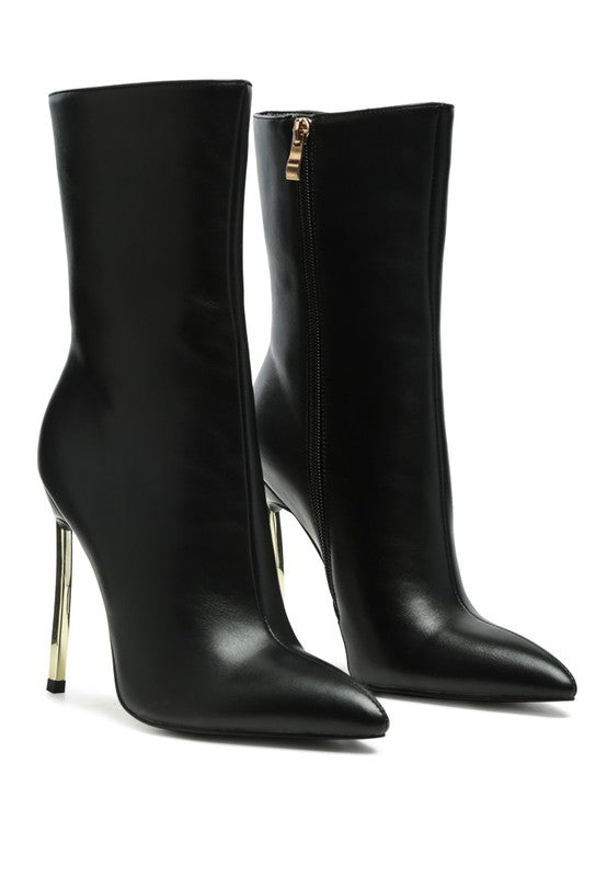 Stellara Metallic Stiletto Ankle Boot