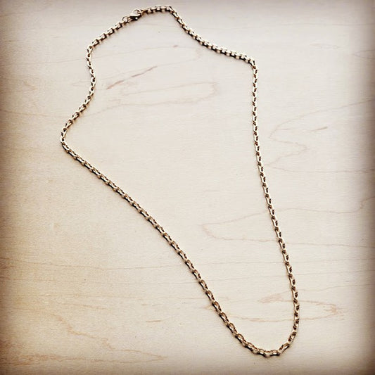 Matte Gold Chain Link Layering Necklace
