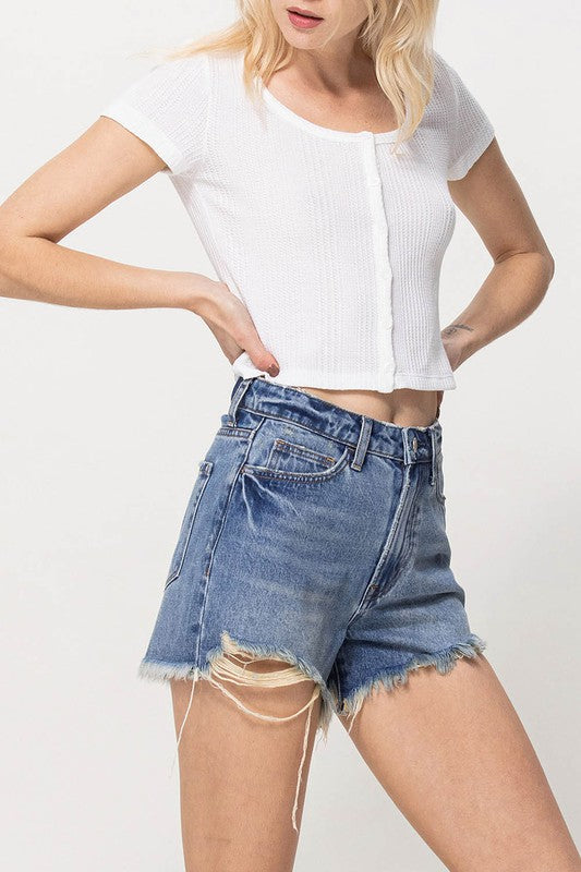 Distressed Mom Shorts