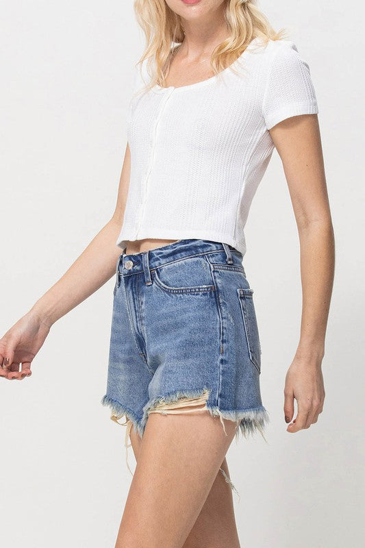 Distressed Mom Shorts