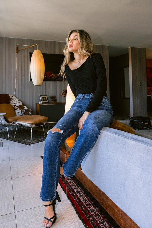 High-Rise Bootcut Jeans