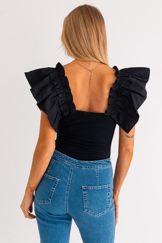 Elegance in Every Stitch Ruffled Bodysuit