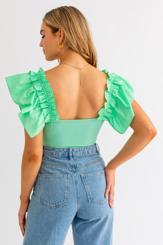 Elegance in Every Stitch Ruffled Bodysuit
